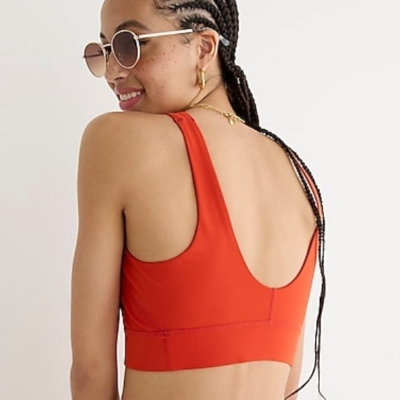 J crew cloud stretch high neck sports bra ripe persimmon - Picture 2 of 4